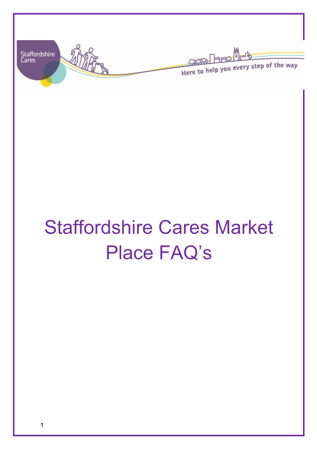 Staffordshire Cares Market Place FAQ S
