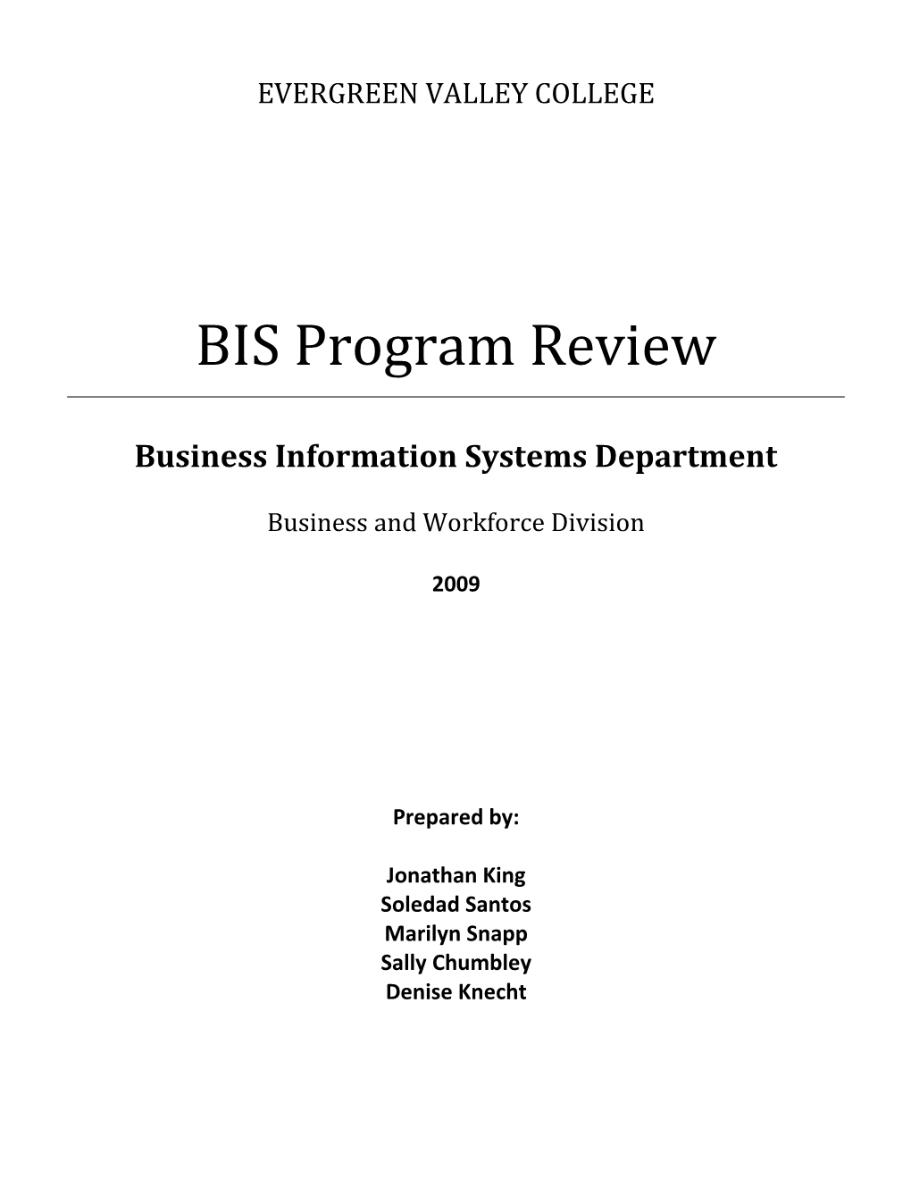 BIS Program Review