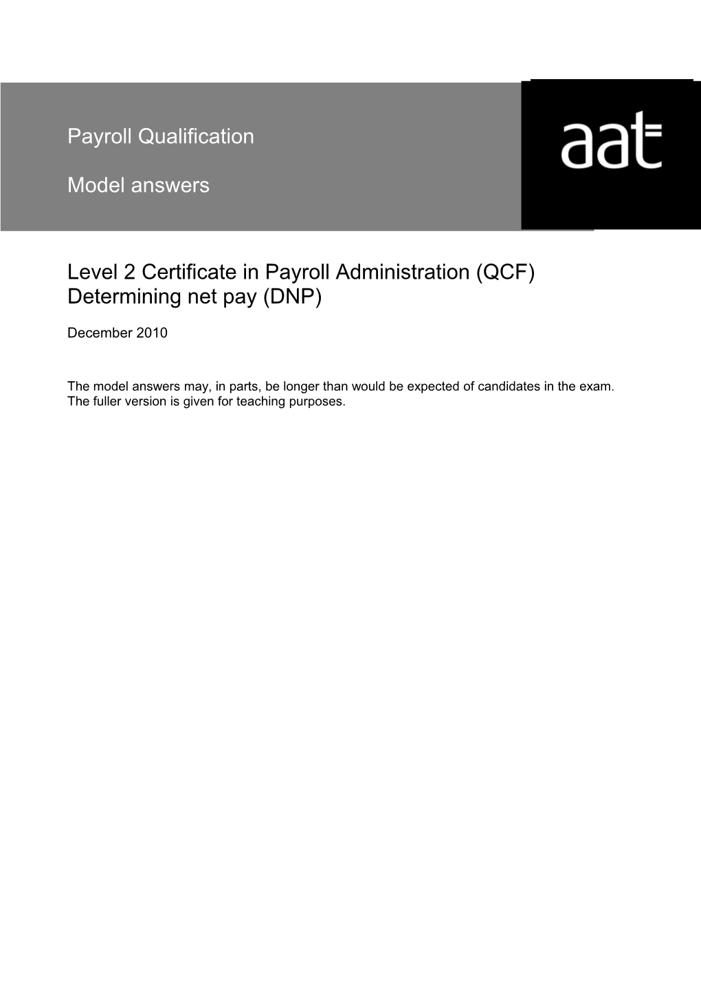 Nvq/Svq Level 2 in Payroll Administration