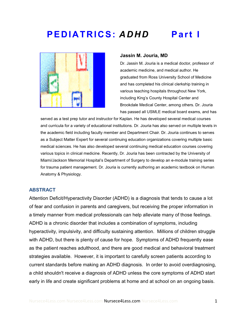 PEDIATRICS:ADHD Part I