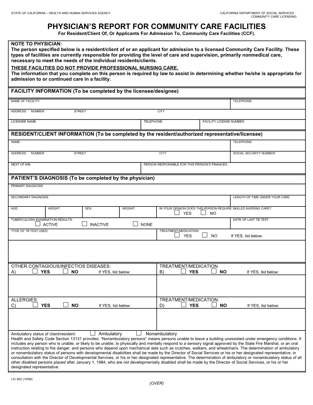 State of California Health and Welfare Agency