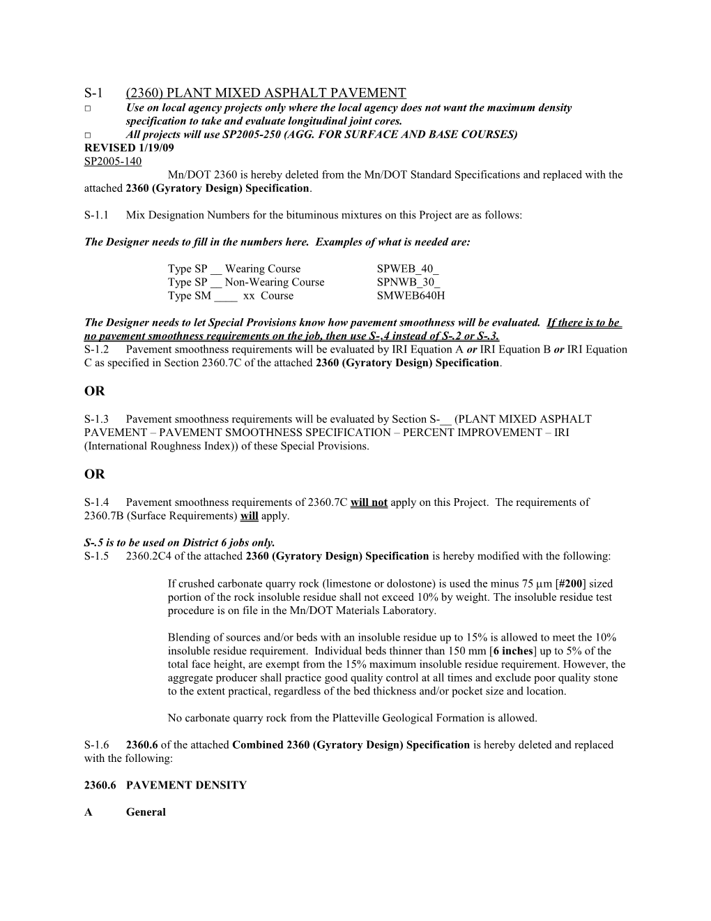 S-1(2360) Plant Mixed Asphalt Pavement