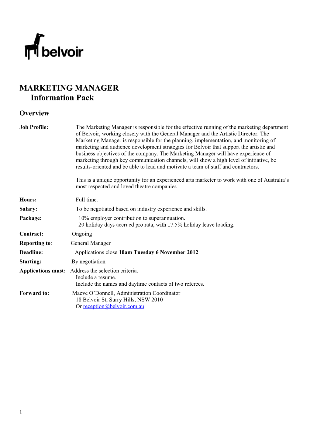 Information Package: Administrator