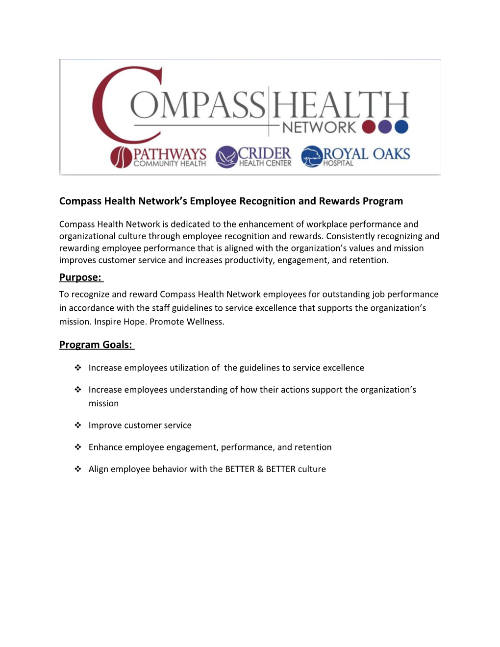Compass Health Network S Employee Recognition and Rewards Program