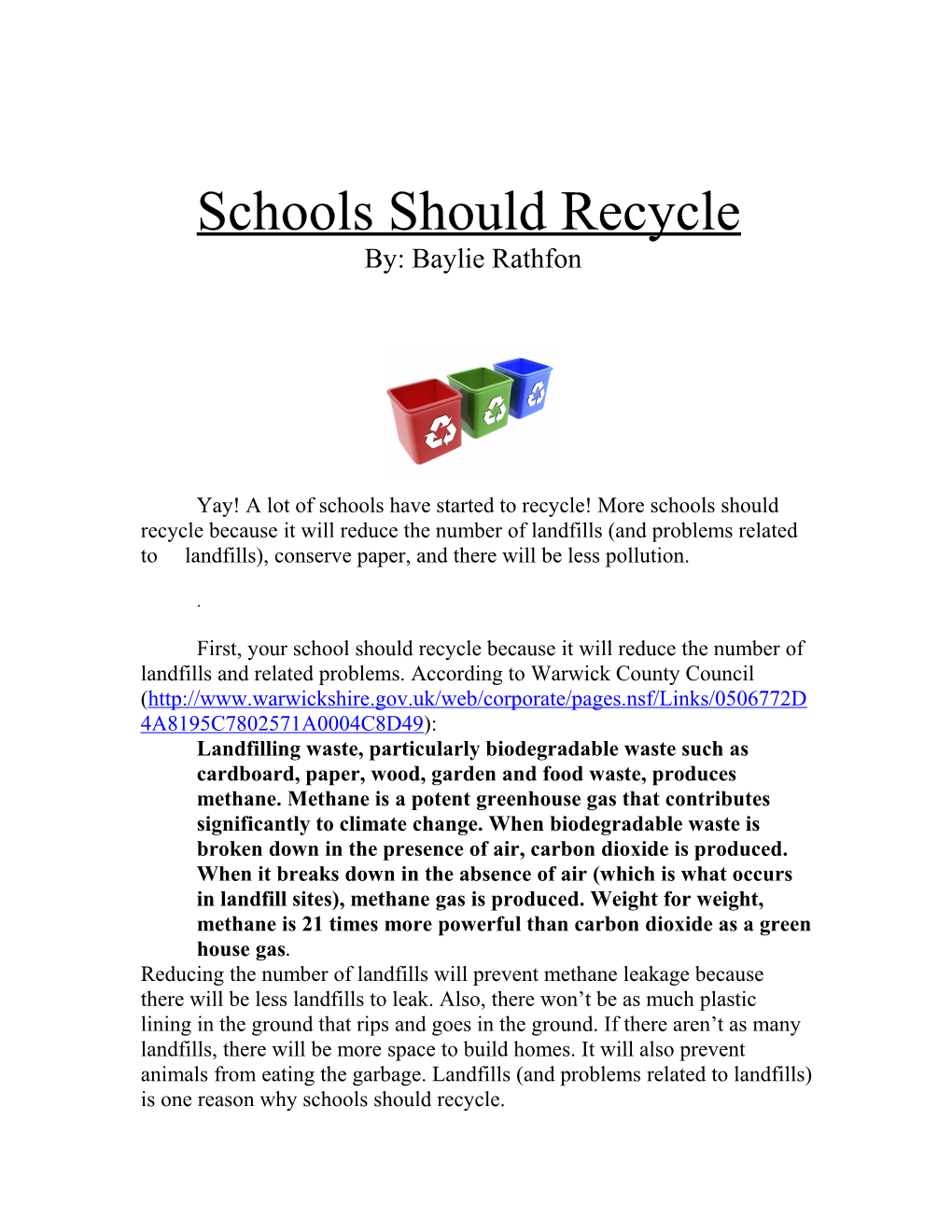 Schools Should Recycle