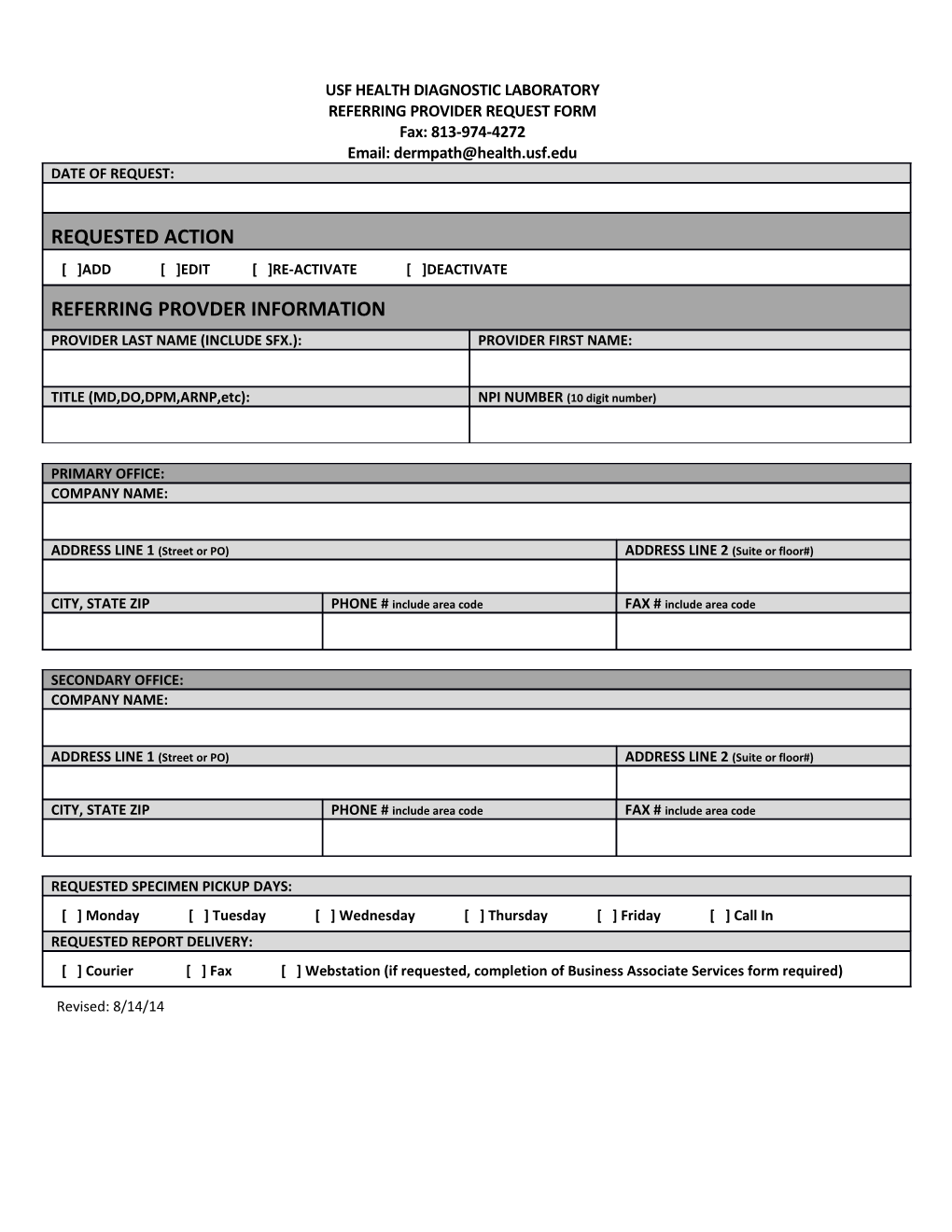Referring Provider Request Form
