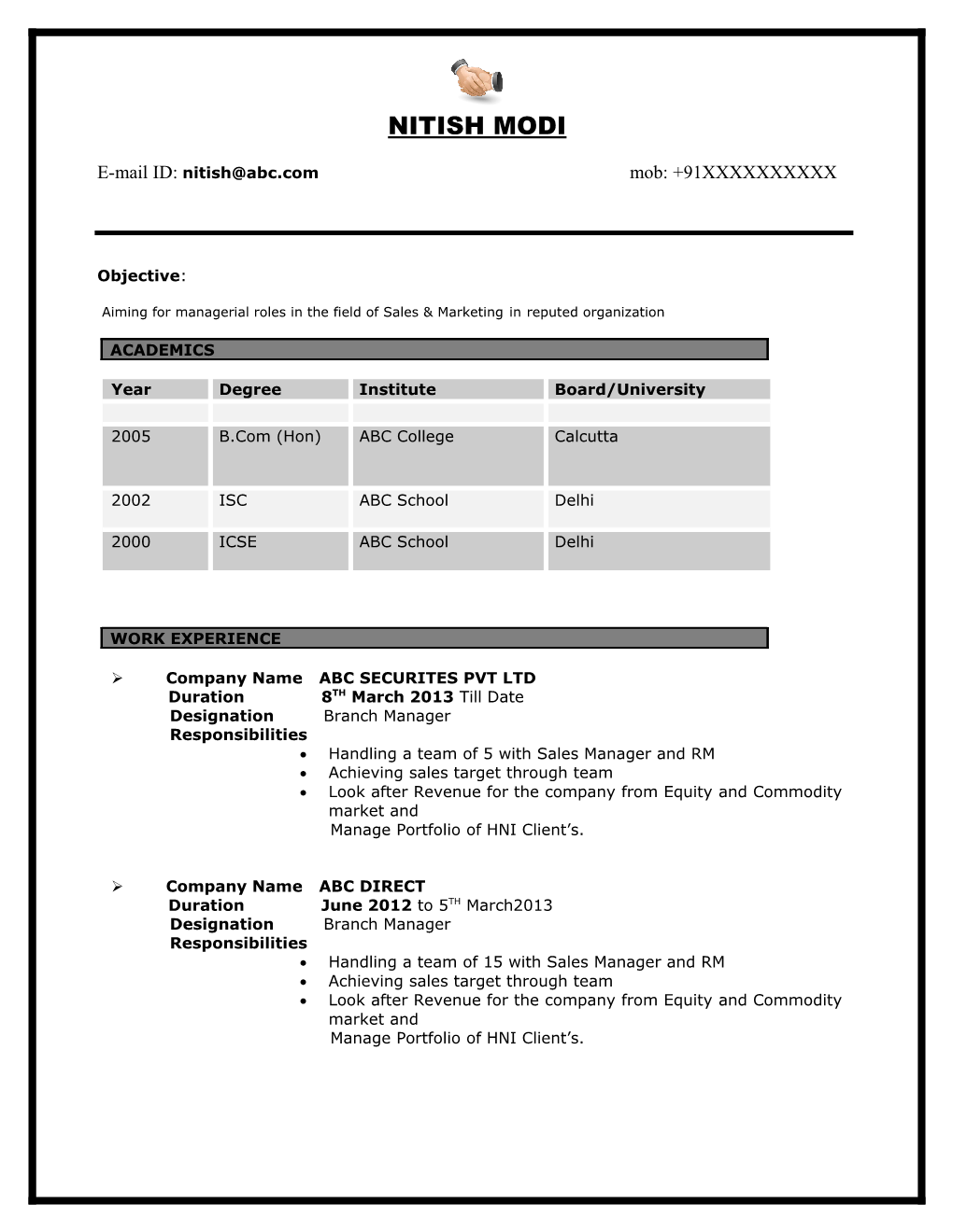 Aiming for Managerial Roles in the Field of Sales & Marketinginreputed Organization