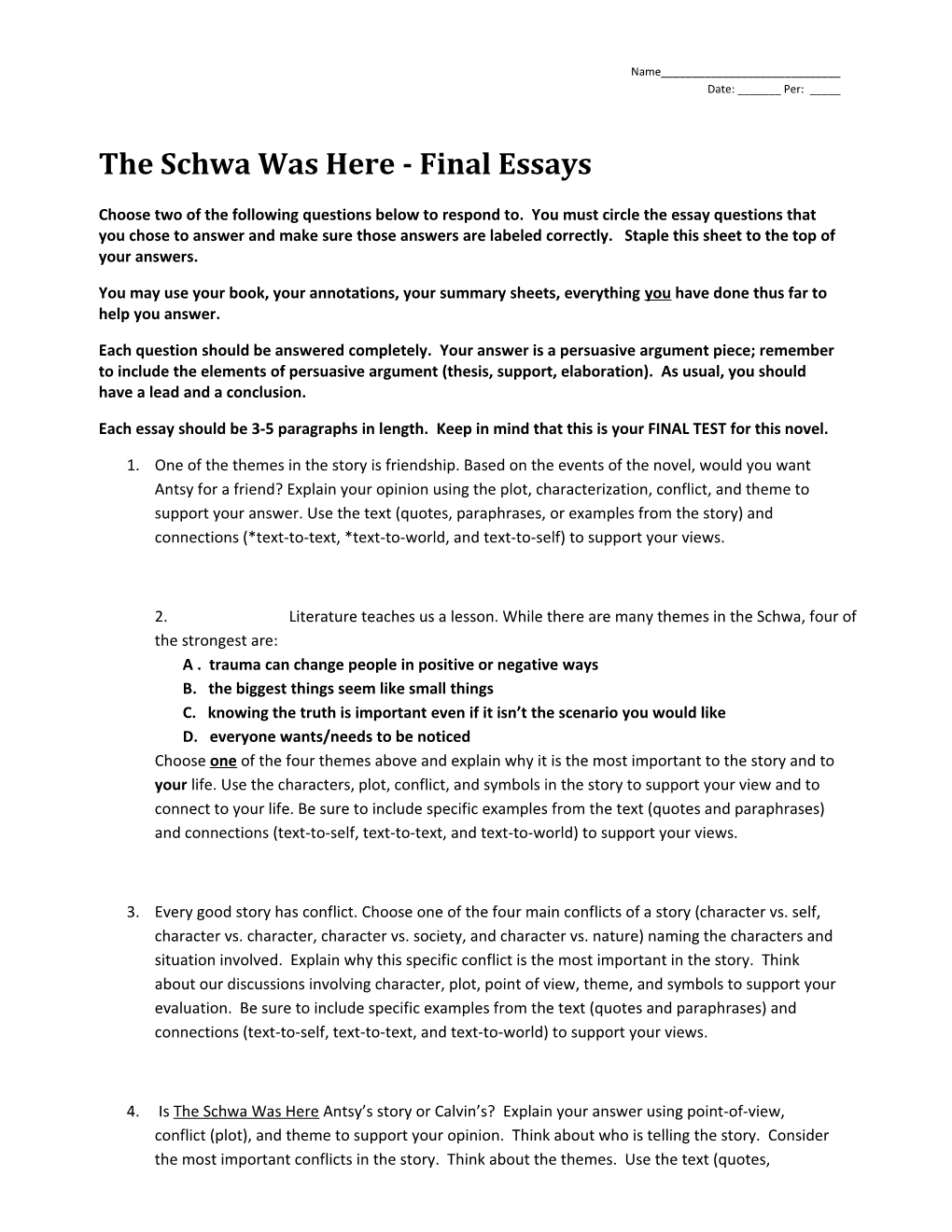 The Schwa Was Here - Final Essays