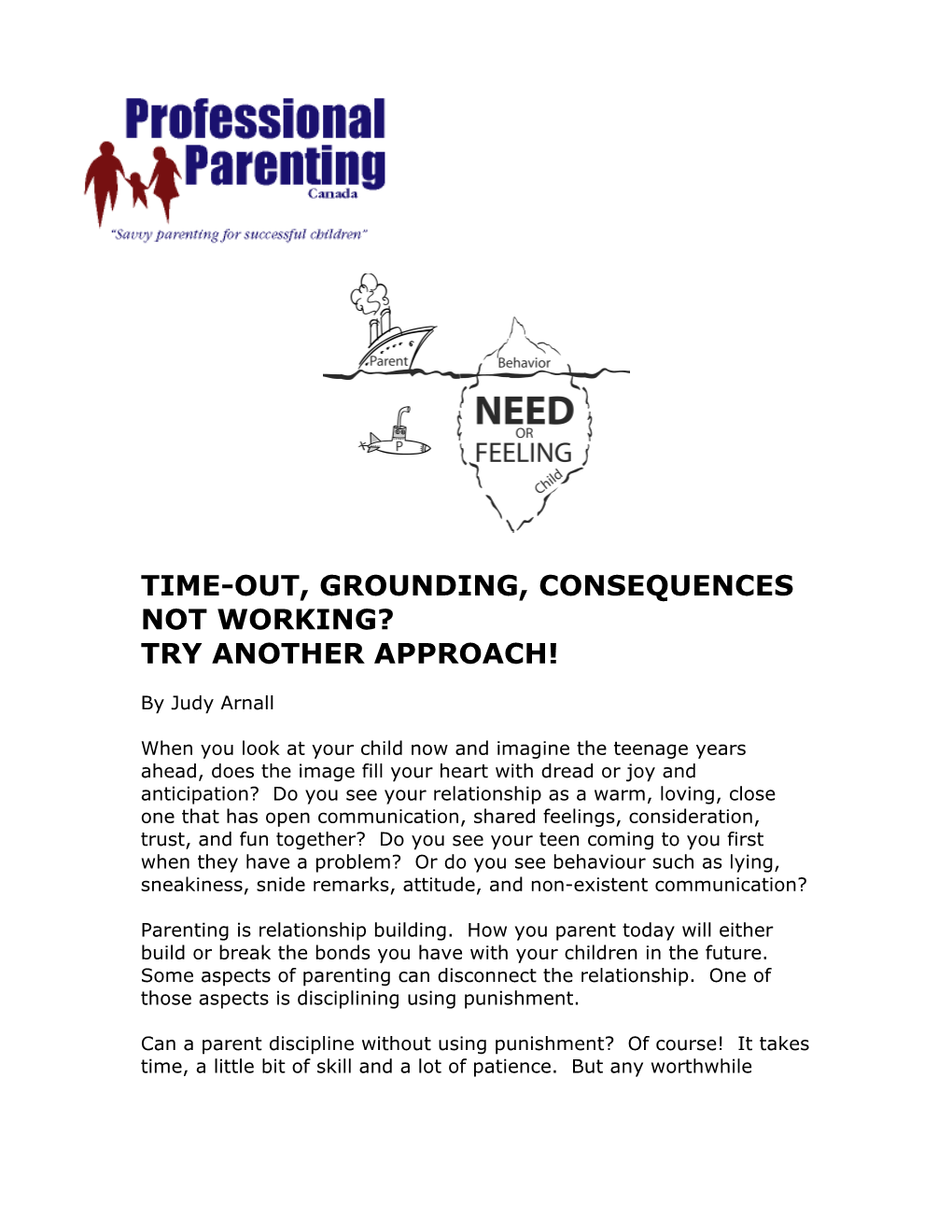 Time-Out, Grounding, Consequences Not Working
