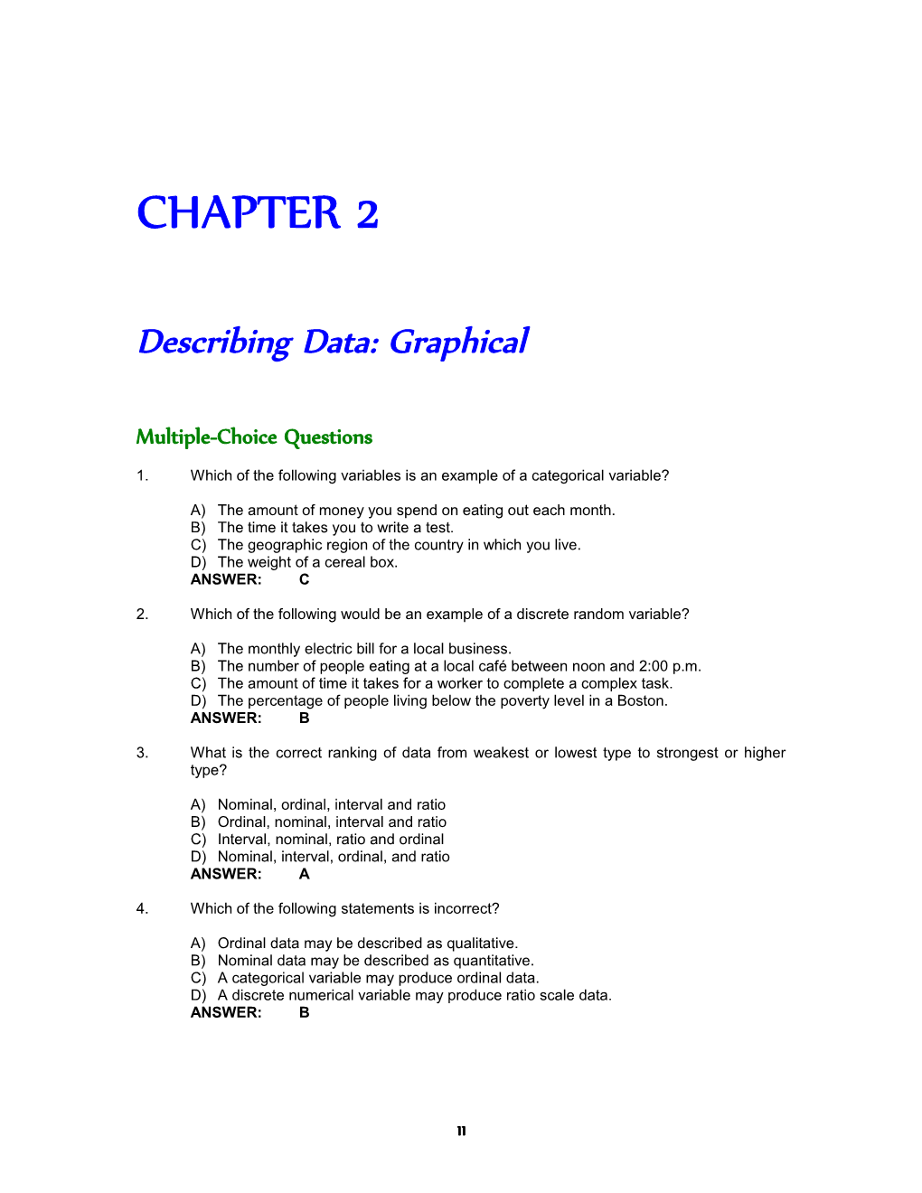 Describing Data: Graphical