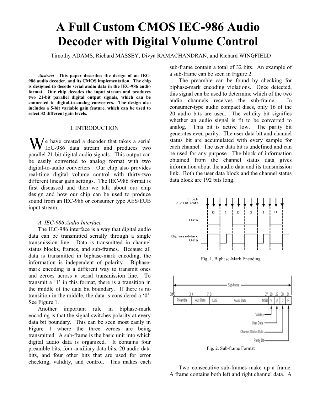 A Full Custom CMOS IEC-986 Audio Decoder with Digital Volume Control