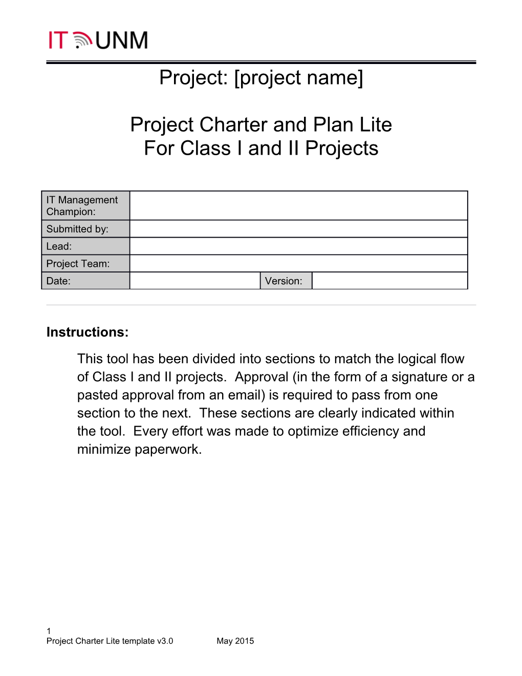 Project Charter Lite Rev 2