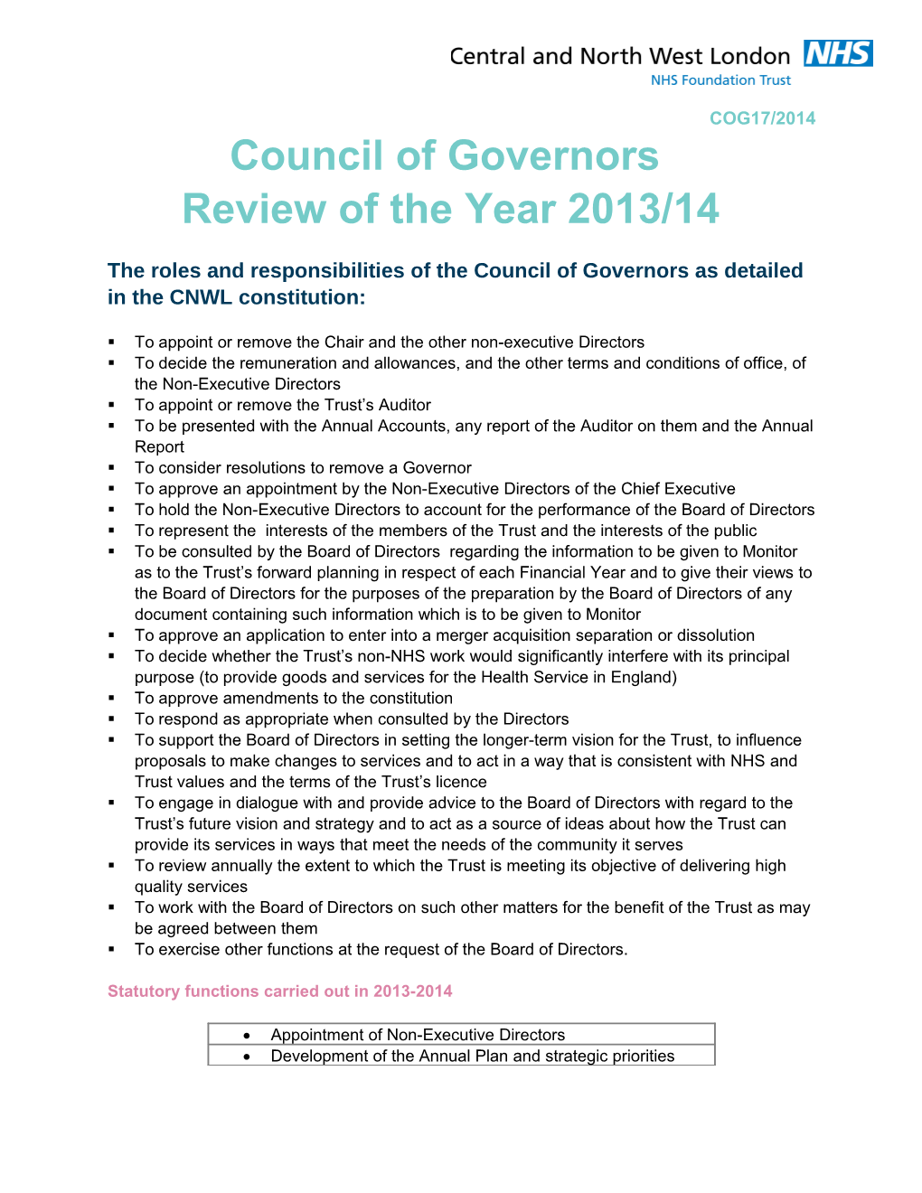 Council of Members Review of the Year 2008/09