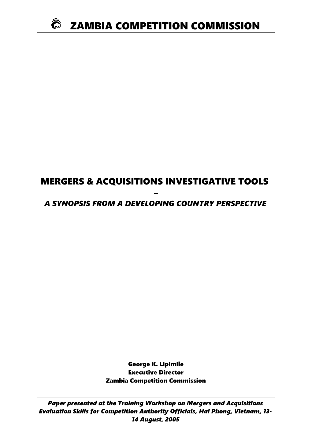 Mergers & Acquisitions Investigative Tools