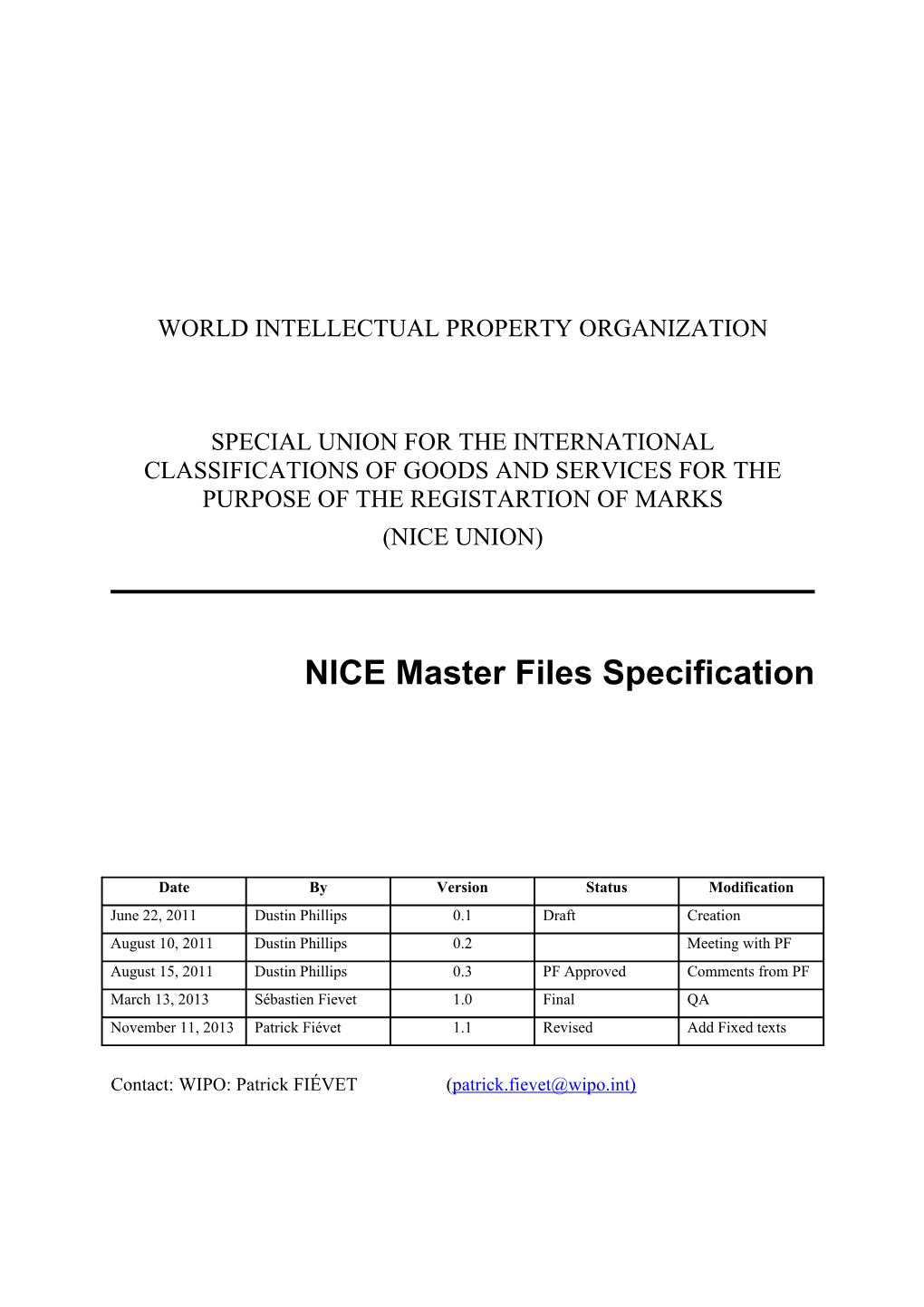 NICE Master Files Specification