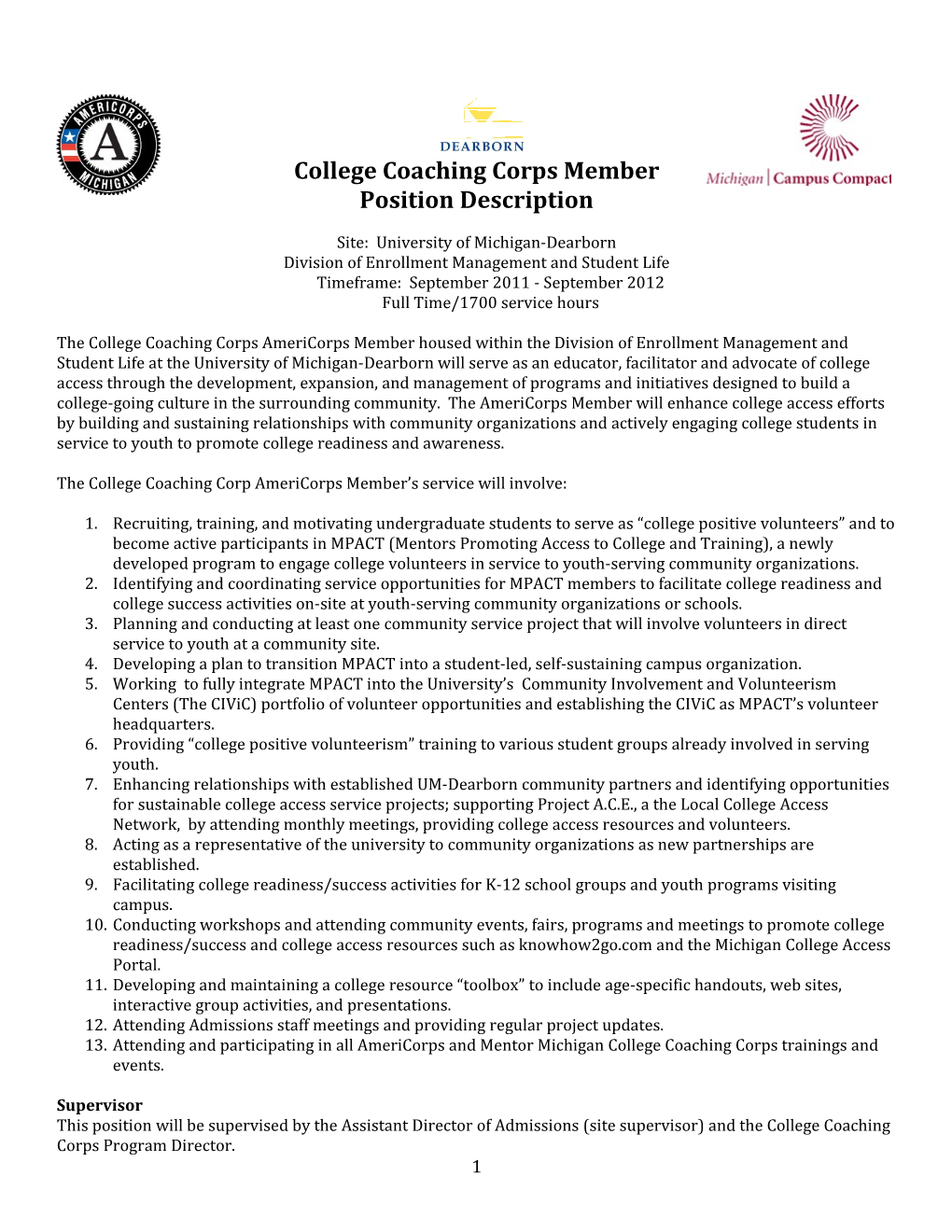 College Coaching Corps Member