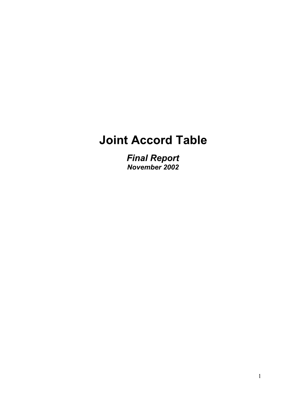 Joint Accord Table