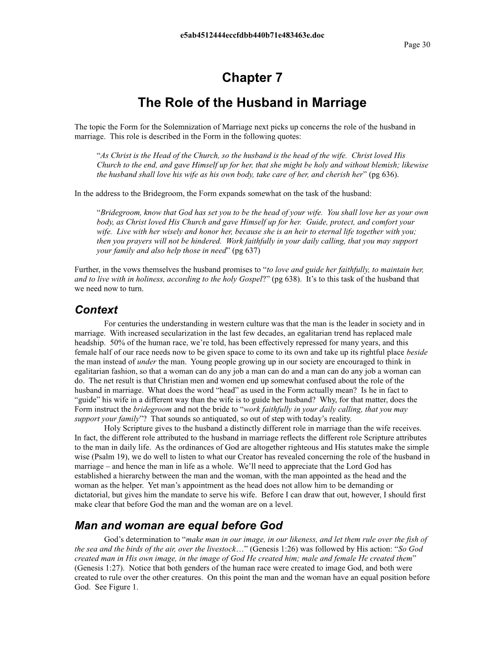 The Role of the Husband in Marriage