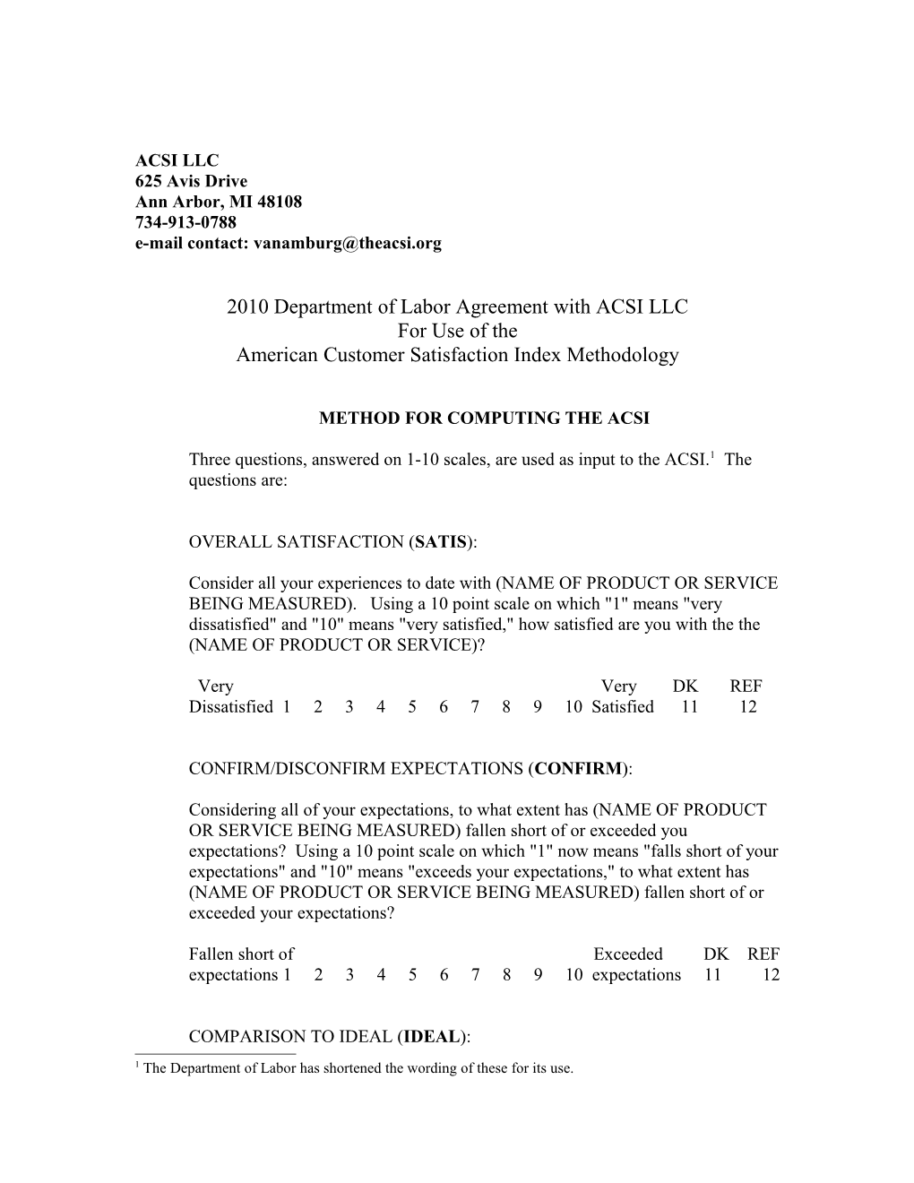 Department of Labor Agreement with the University of Michigan