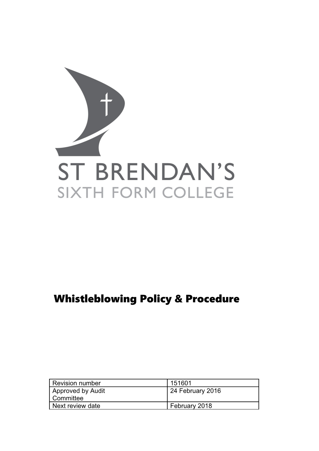 Whistleblowing Policy & Procedure