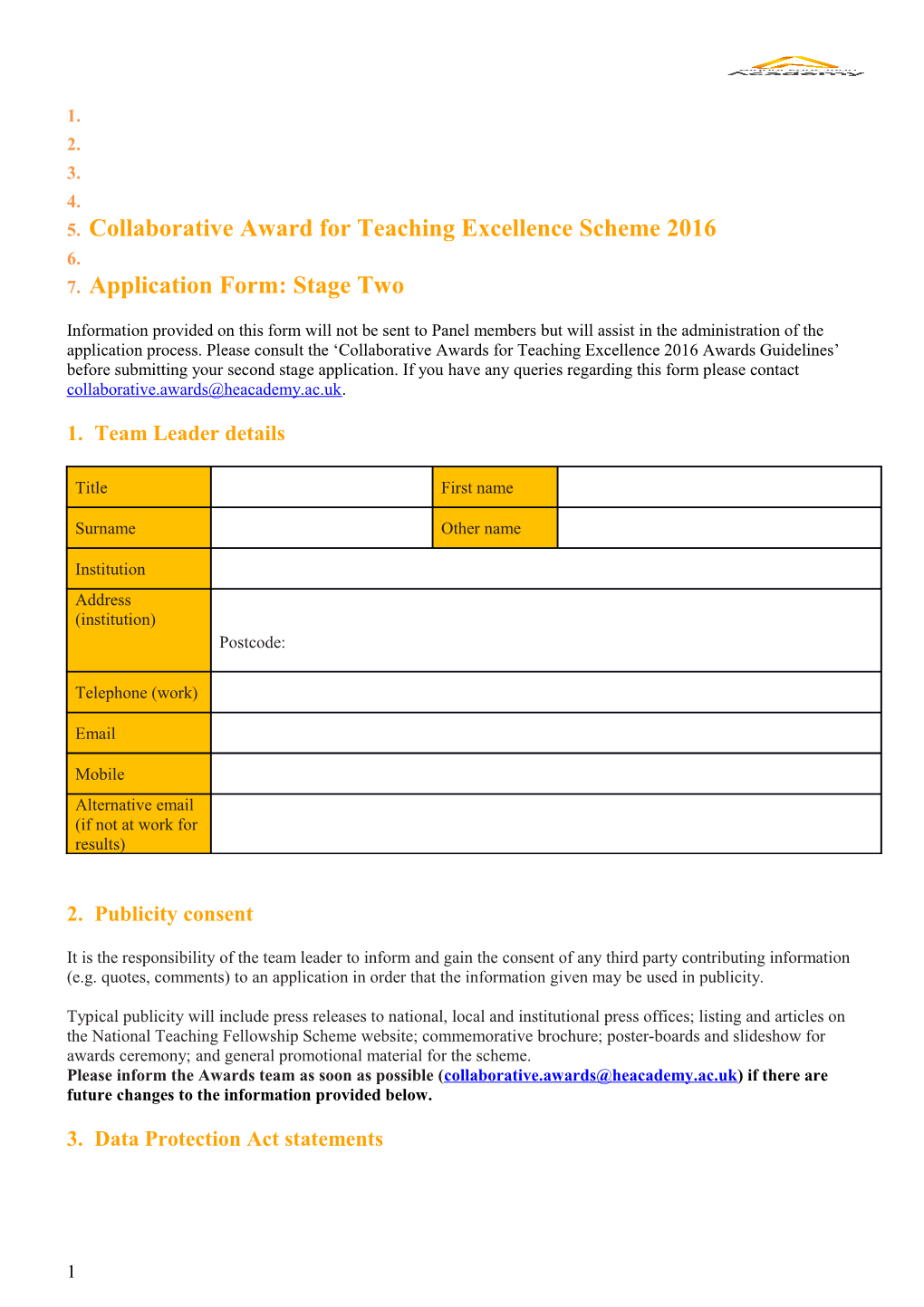 Collaborative Award for Teaching Excellence Scheme 2016