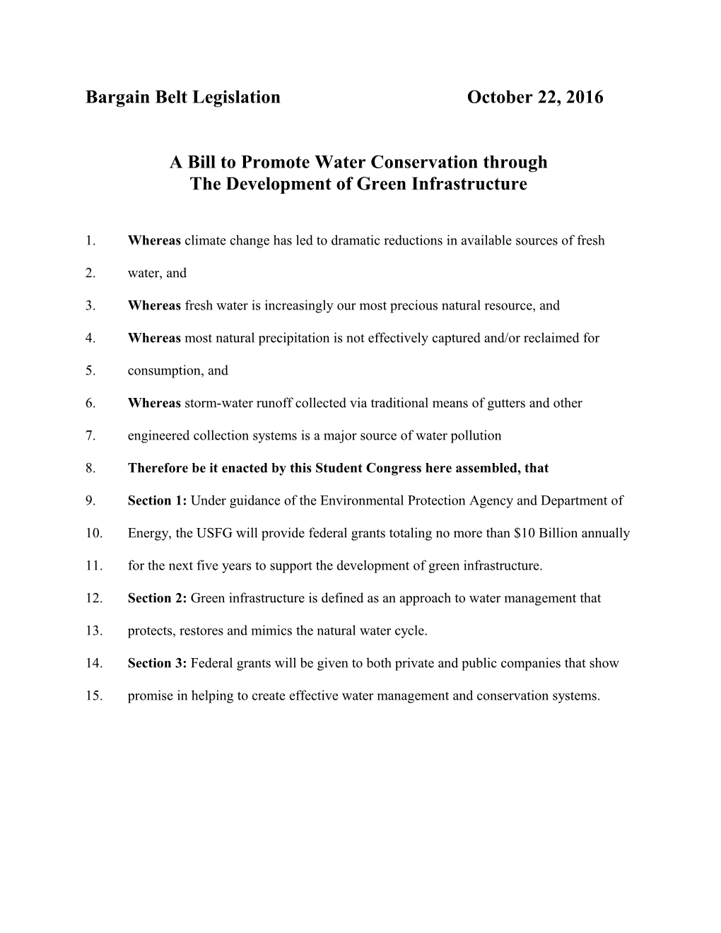 A Bill to Promote Water Conservation Through