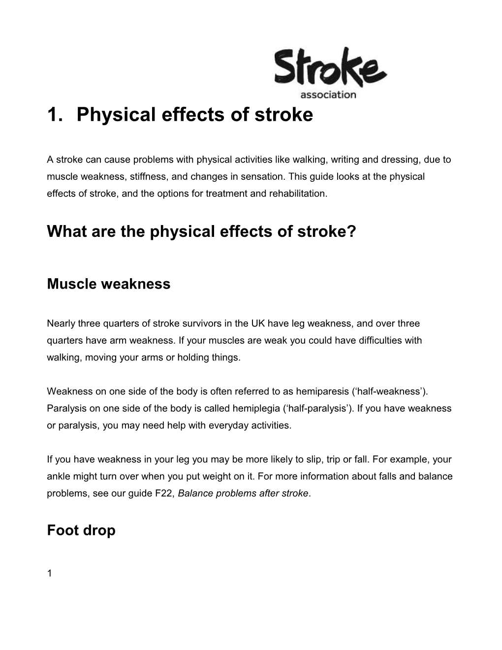 F33 Physical Effects of Stroke