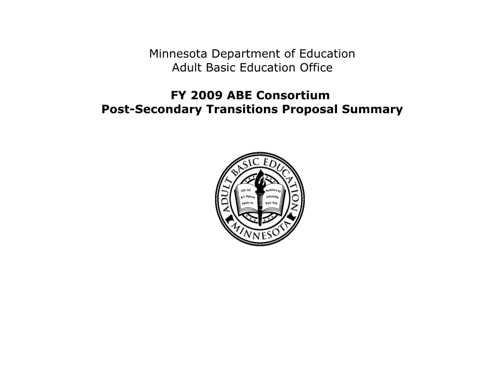 Post-Secondary Transitions Proposal Summary