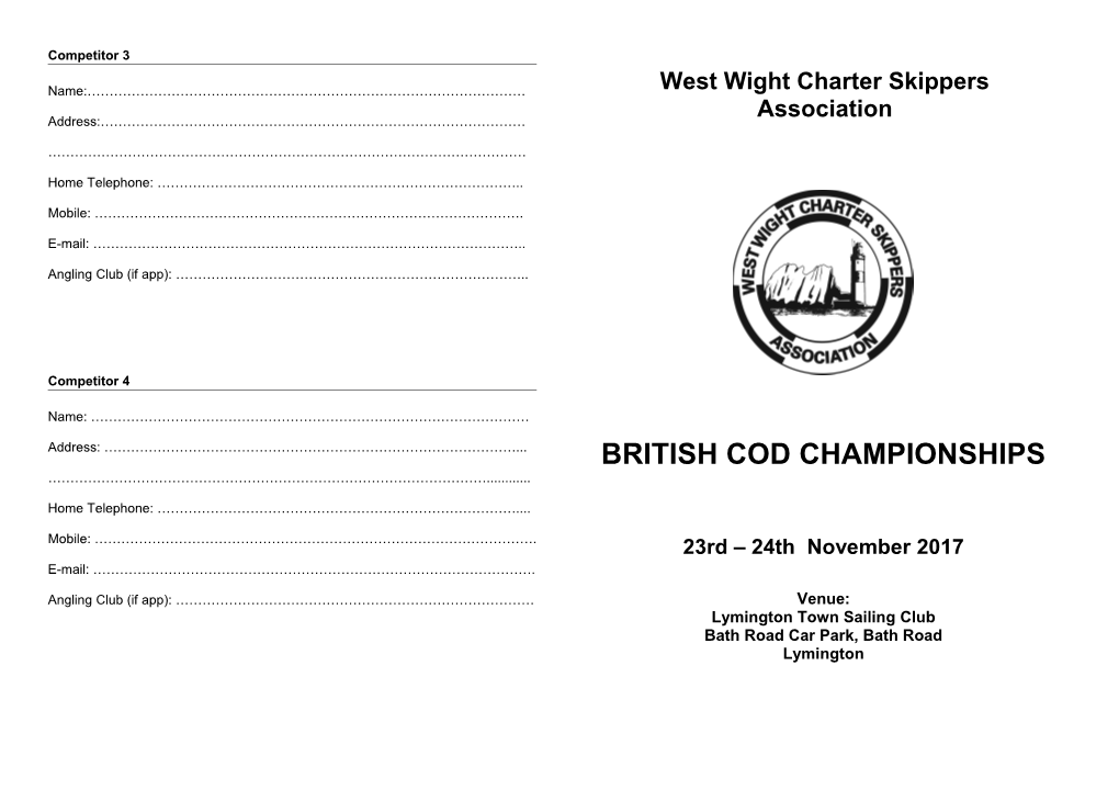 West Wight Charter Skippers Association