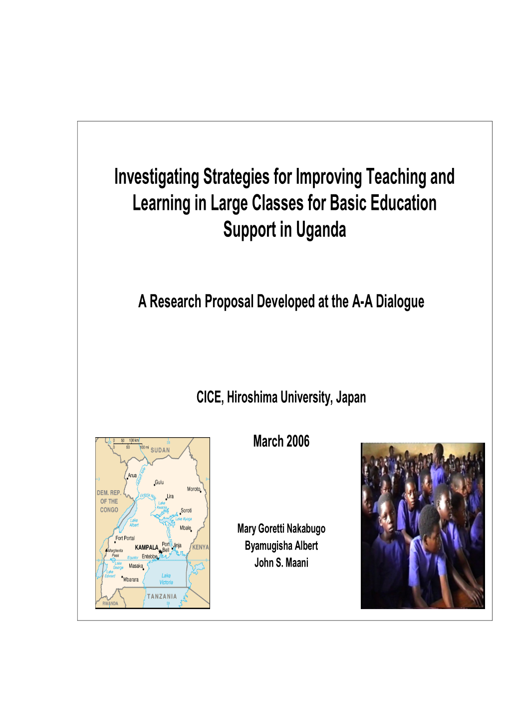 Investigating Strategies for Improving Teaching and Learning in Large Classes for Basic