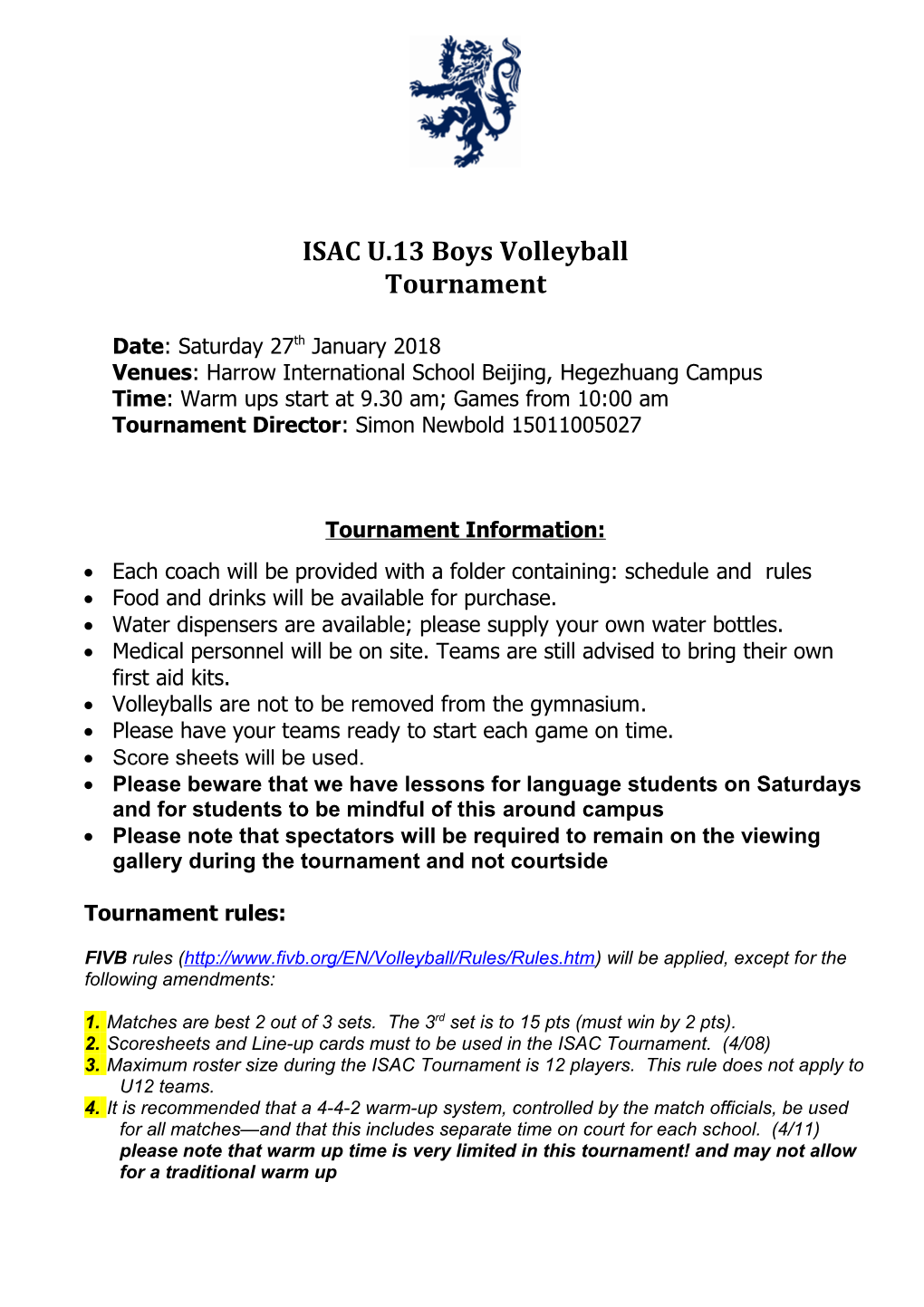 ISAC U.13 Boys Volleyball