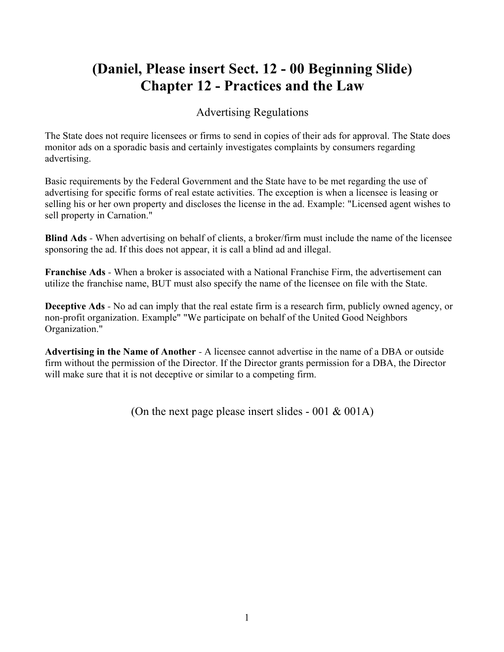 Chapter 12 Practices and the Law