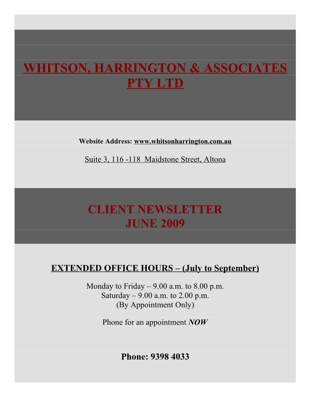 Whitson, Harrington & Associates