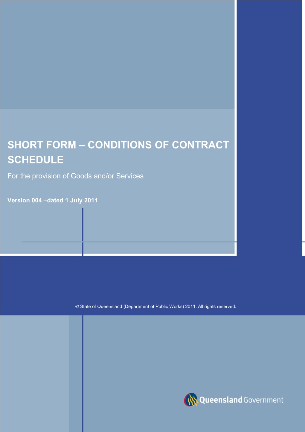 Short-Form Conditions of Contract Schedule