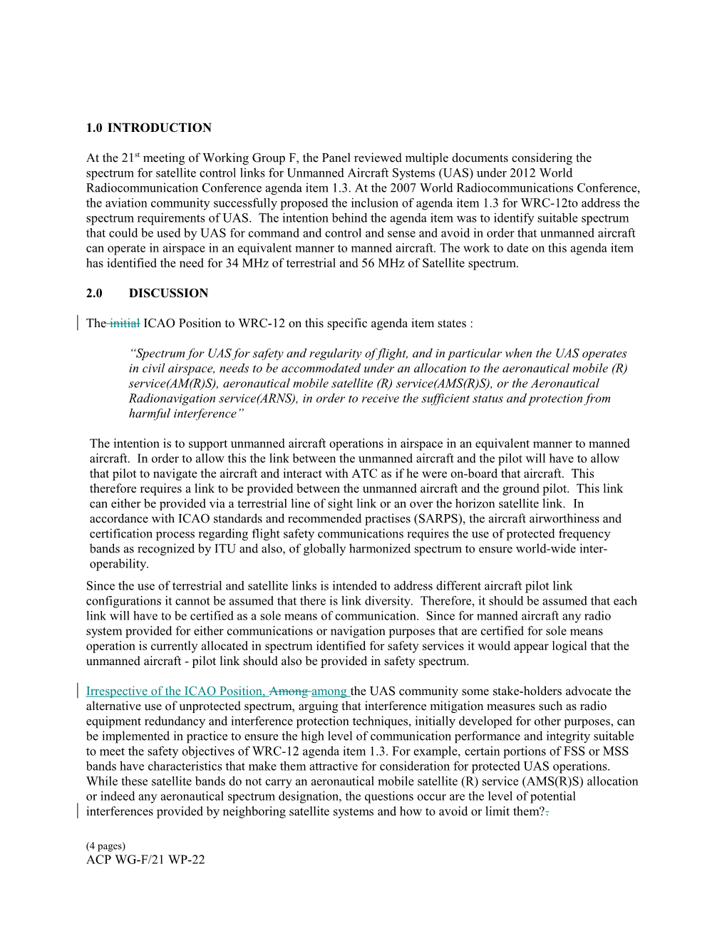 UAS Spectrum Issues (Rev1)