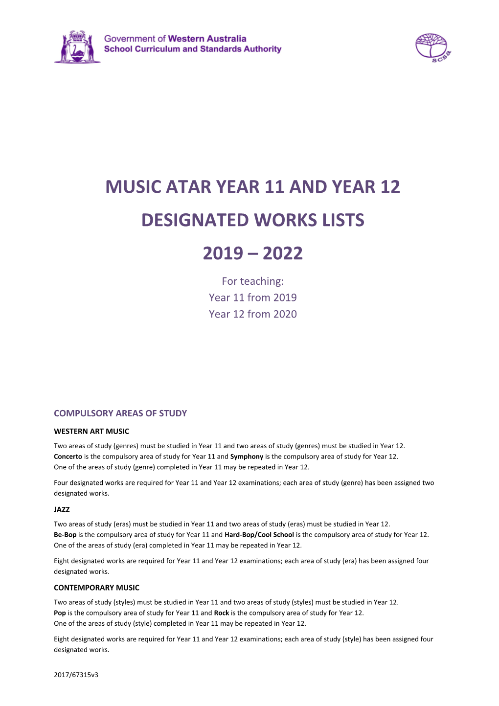 Music Atar Year 11 and Year 12