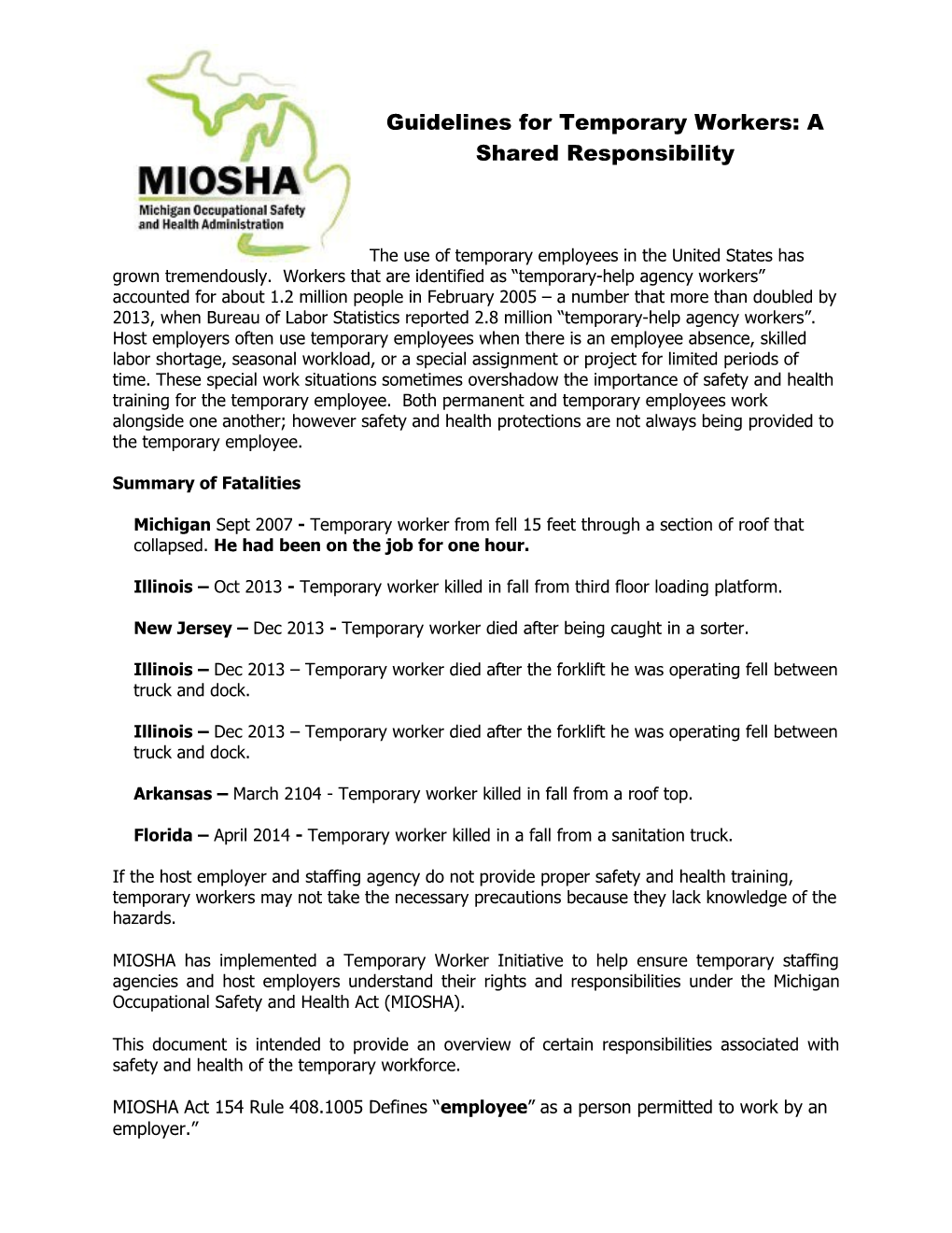 Guidelines for Temporary Workers: a Shared Responsibility