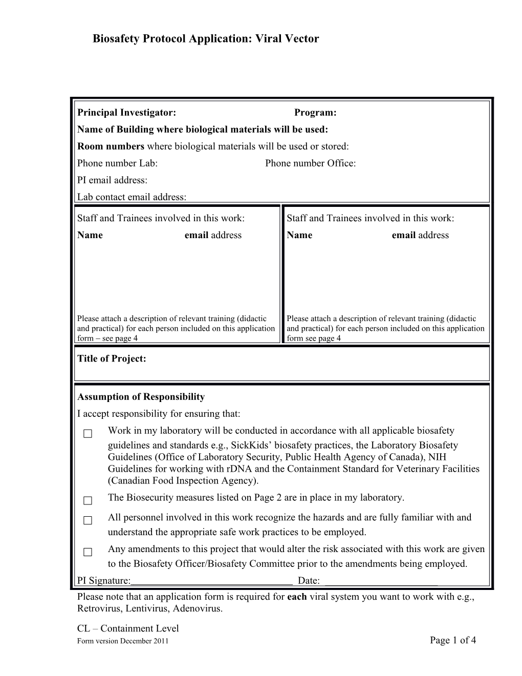 Details Re Viral Vectors