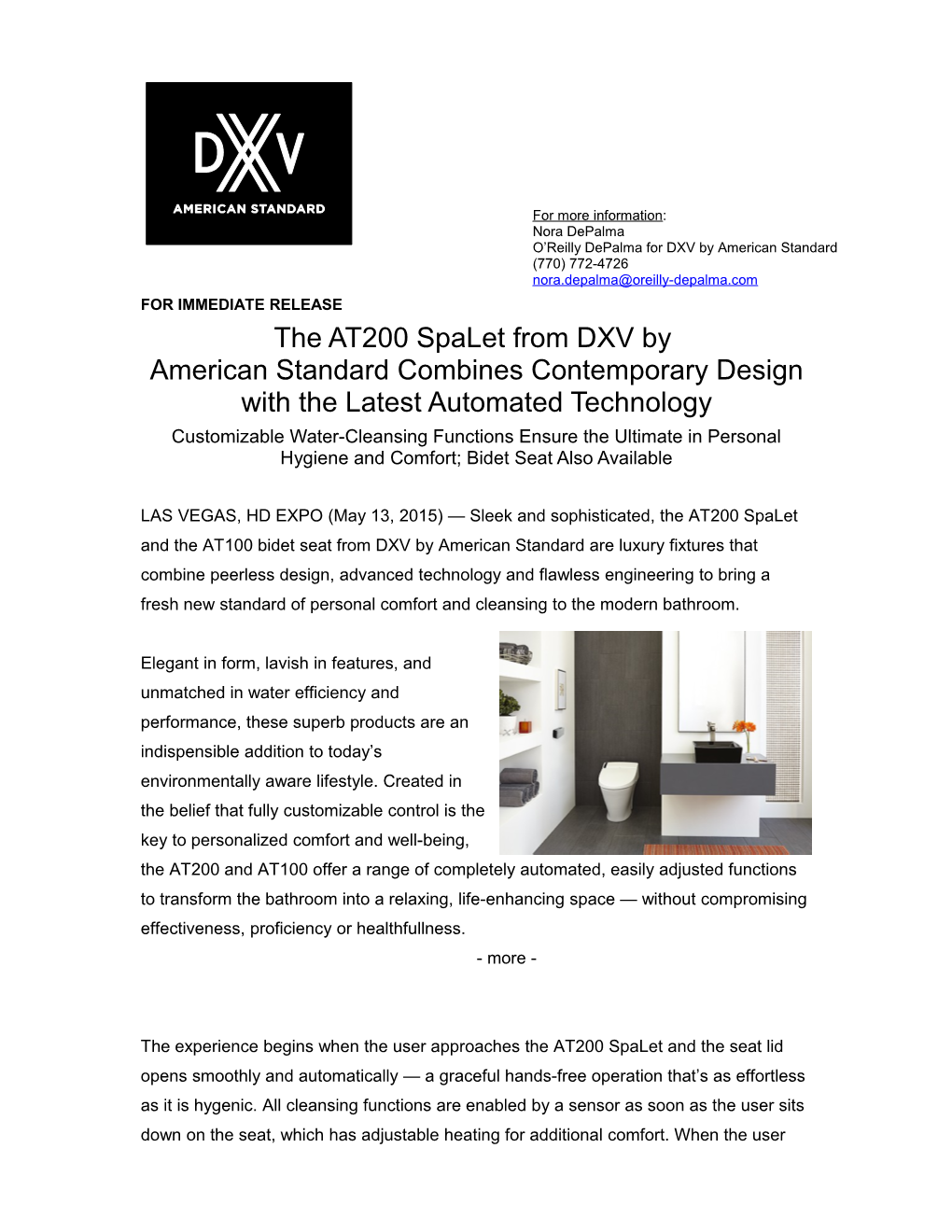 The AT200 Spalet from DXV by American Standard Combines