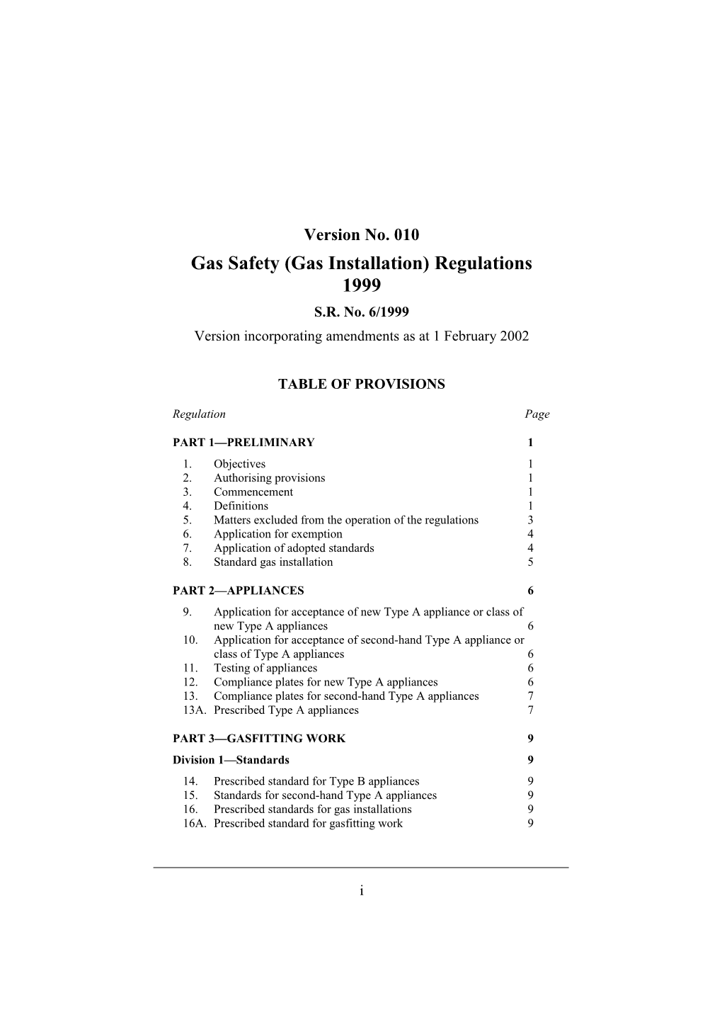 Gas Safety (Gas Installation) Regulations 1999