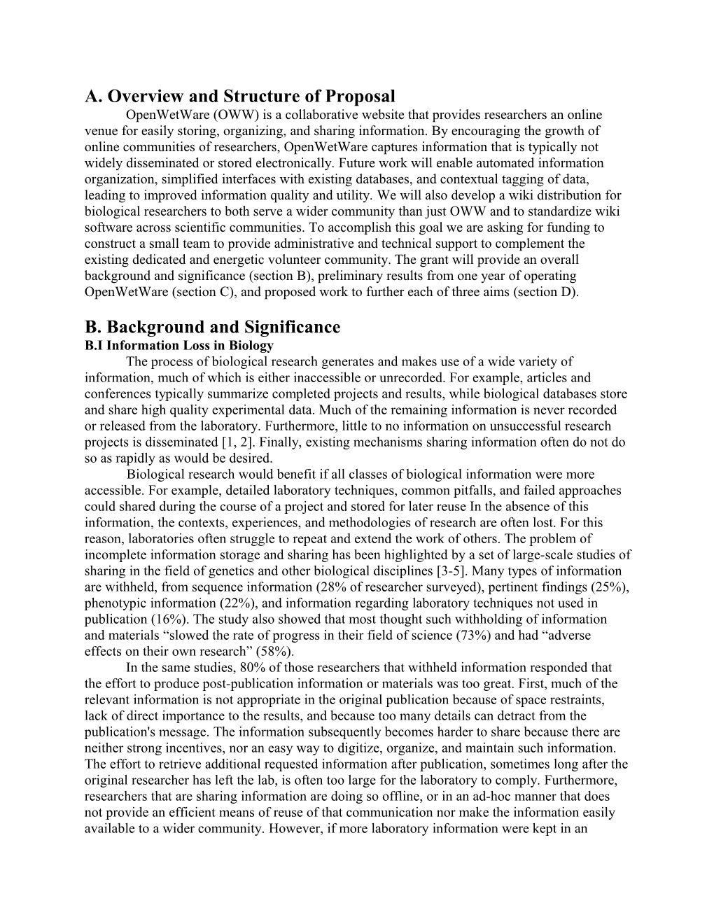 A. Overview and Structure of Proposal