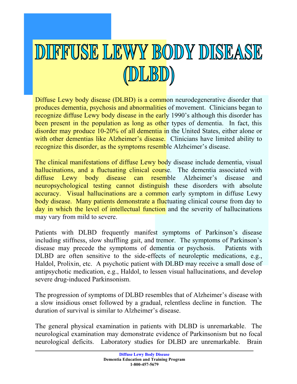 Diffuse Lewy Body Disease