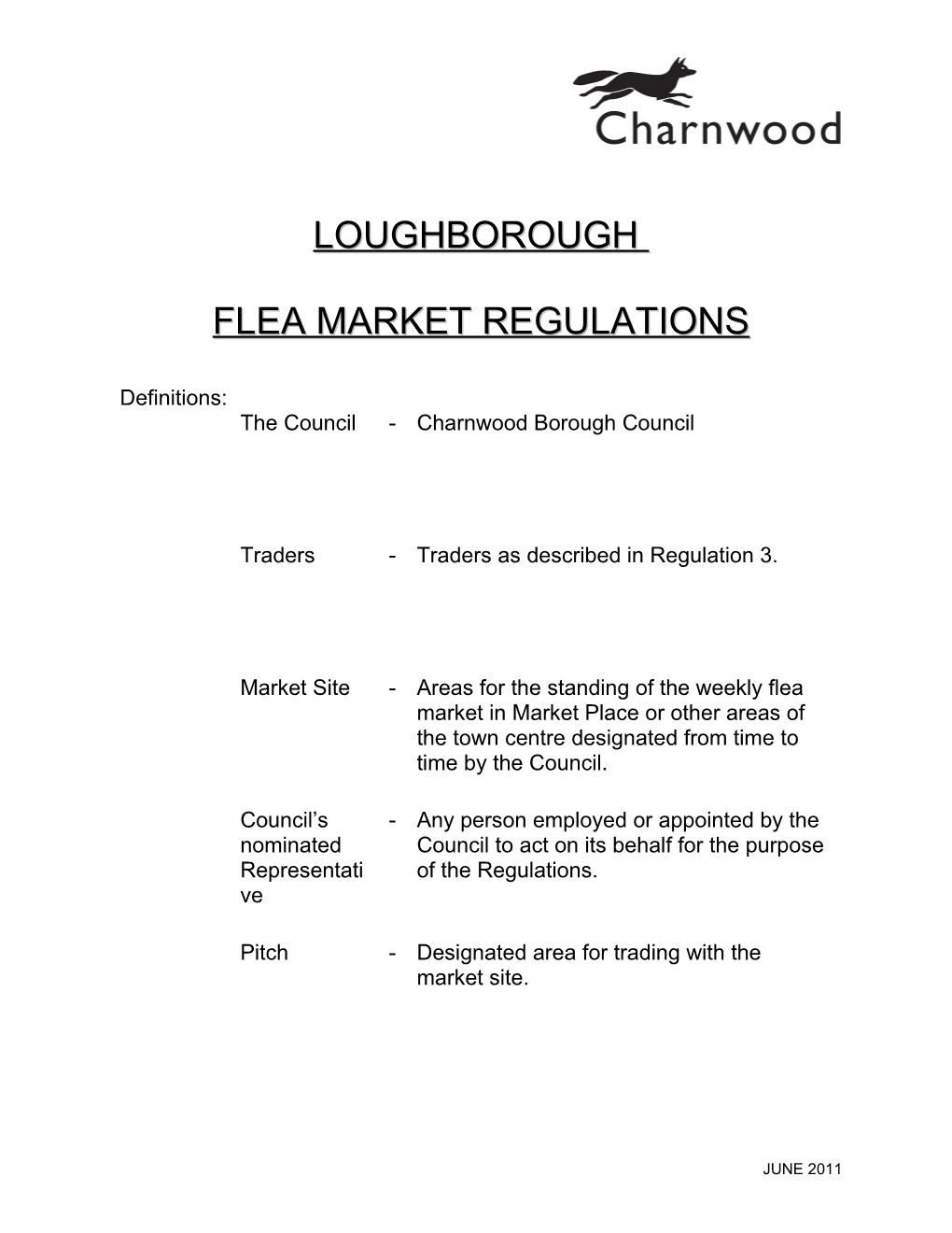 Flea Market Regulations