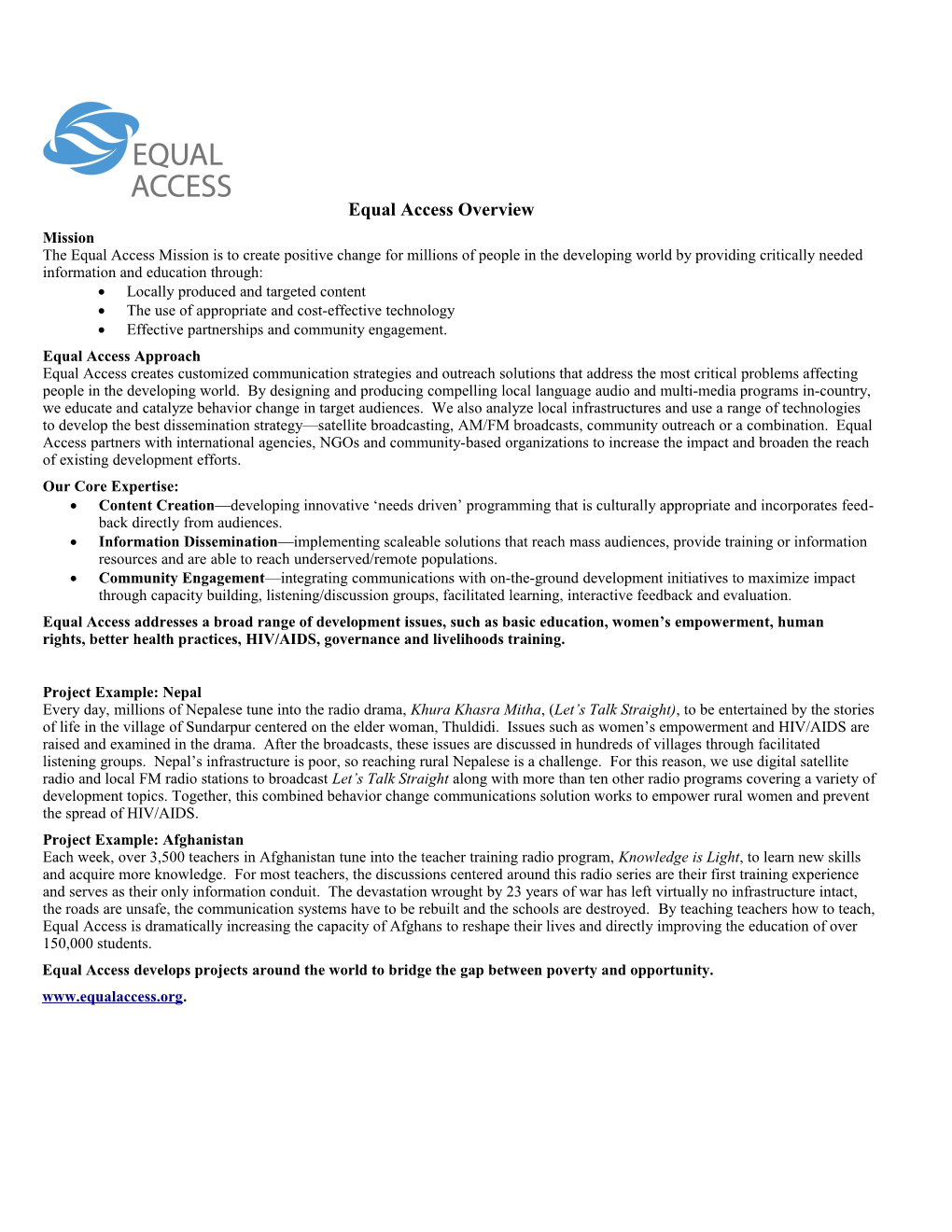 Equal Access Overview