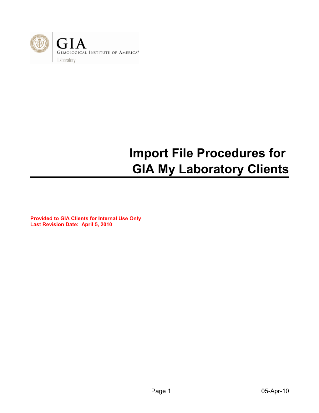 Import File Procedures For