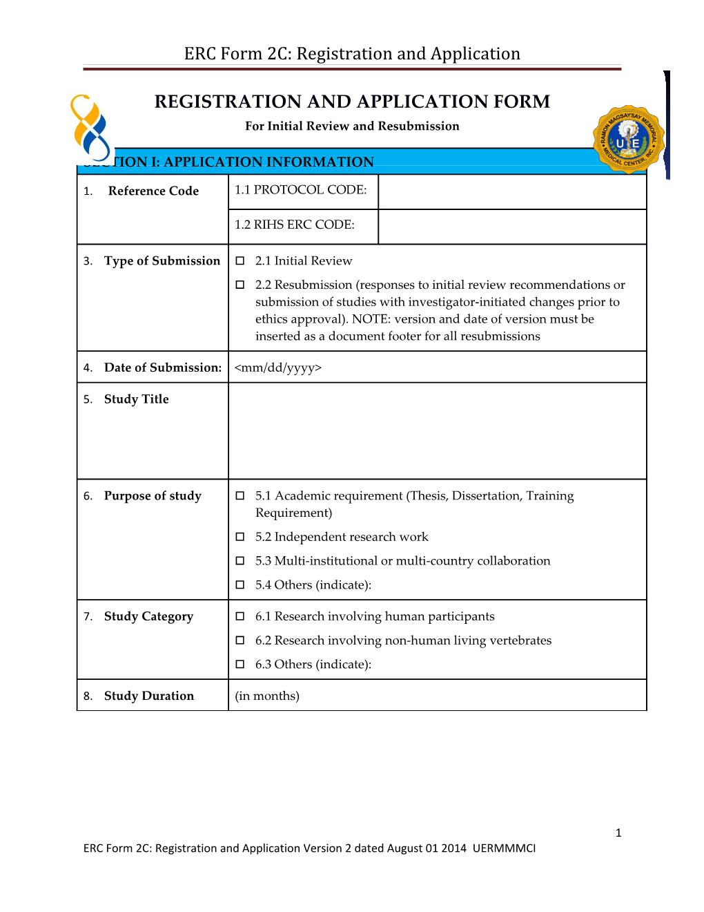 ERC Form 2C: Registration and Application