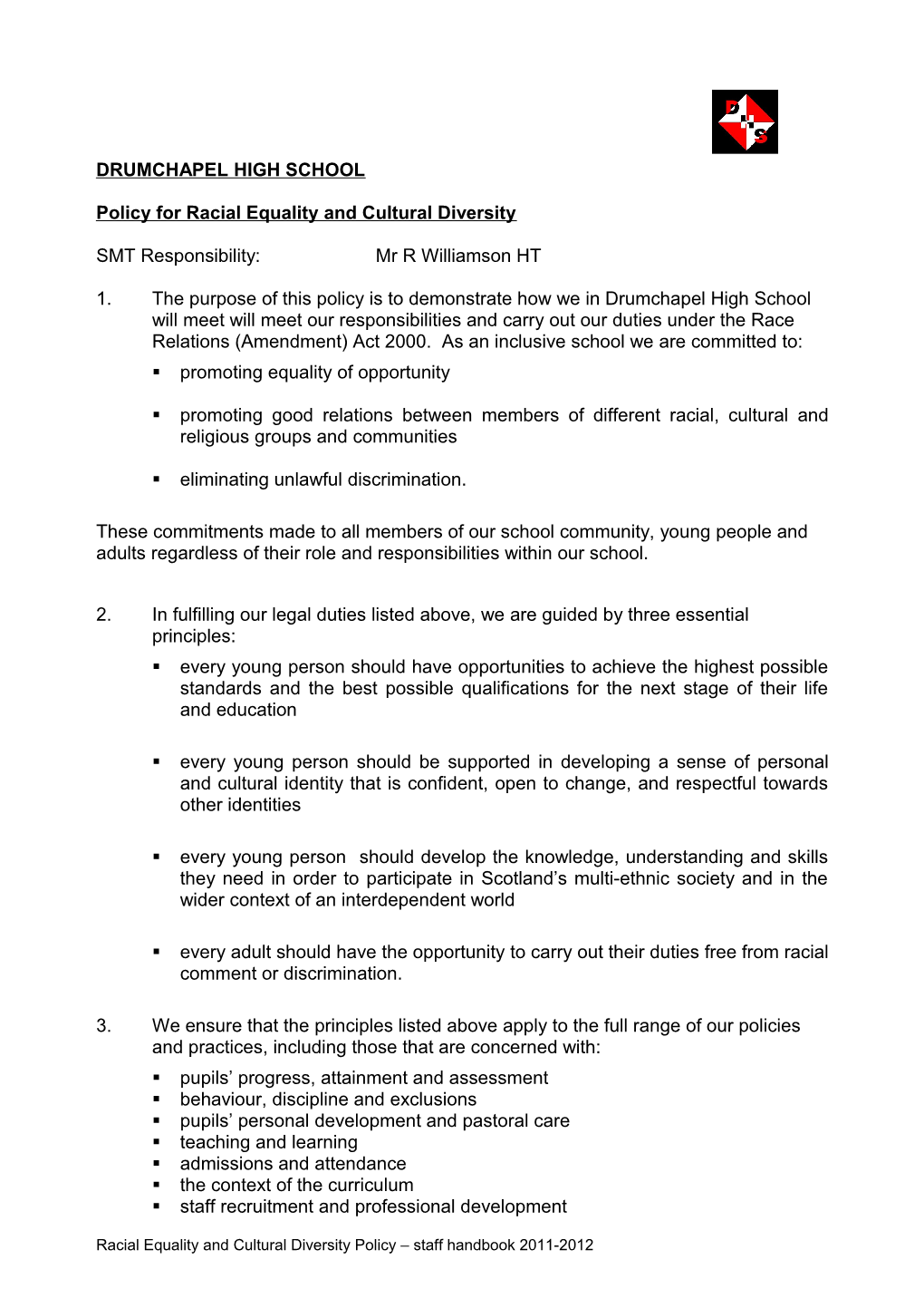 Drumchapel High School Anti-Bullying Guidelines