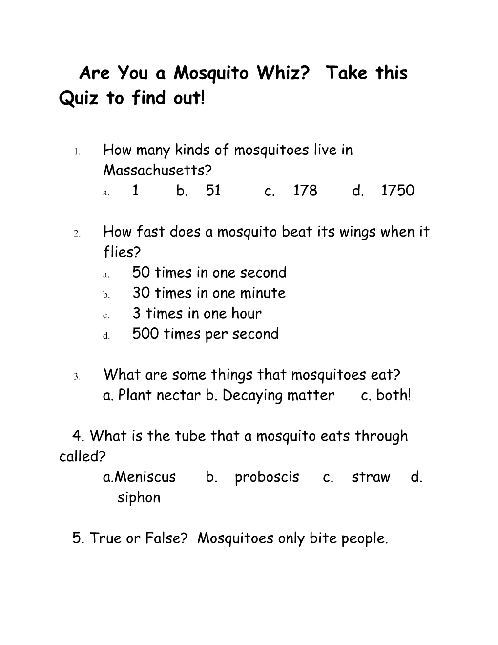 Are You a Mosquito Sleuth