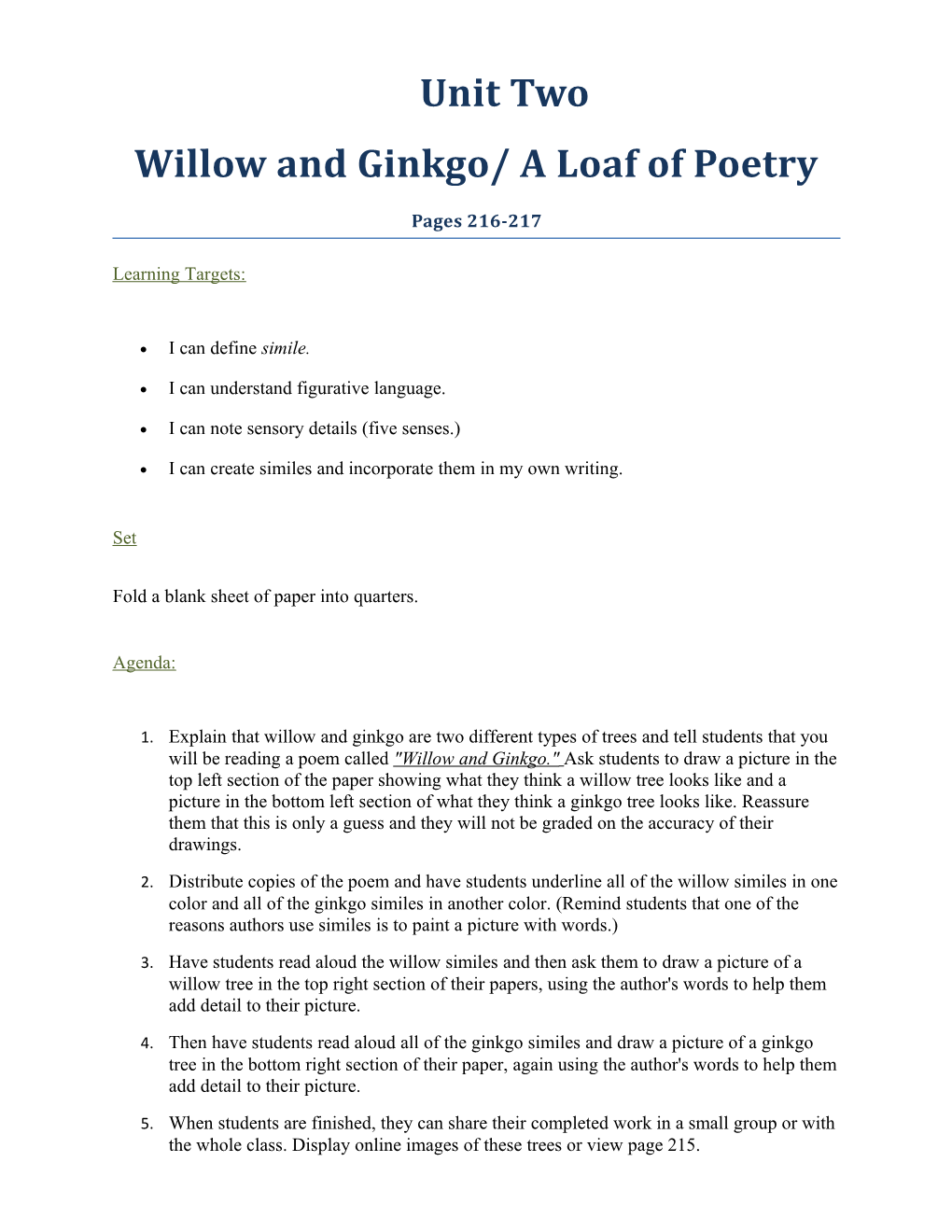 Willow and Ginkgo/ a Loaf of Poetry