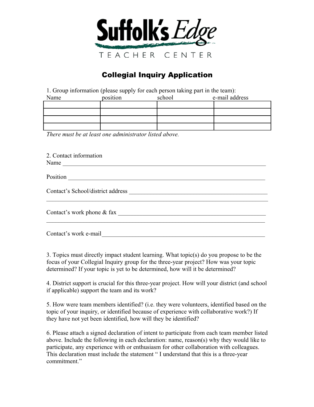Collegial Inquiry Application